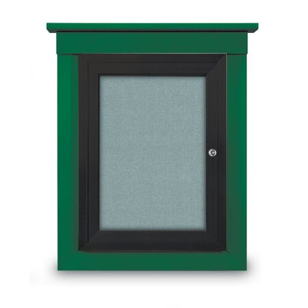 United Visual Products 60"x48" 2-Door Enclosed Letterboard, Header, Black Felt/Cherry UV2626HD-CHERRY-BLACK